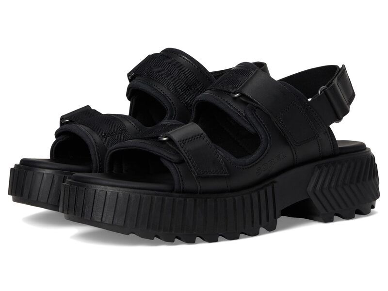 ソレル レディース シューズ ヒール サンダル SOREL Ona Ave Multistrap Mid Sandals BlackBlack ブラック