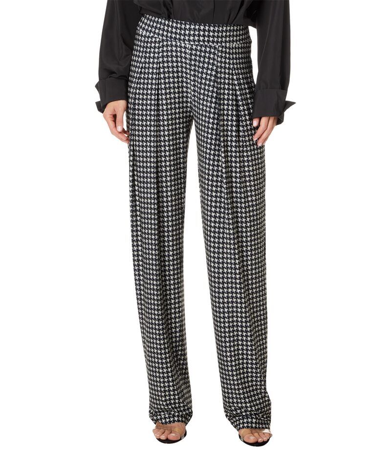 ノーマカマリ レディース ボトムス カジュアルパンツ ローライズ プリーツ Norma Kamali Low Rise Pleated Trouser Large Houndstoo