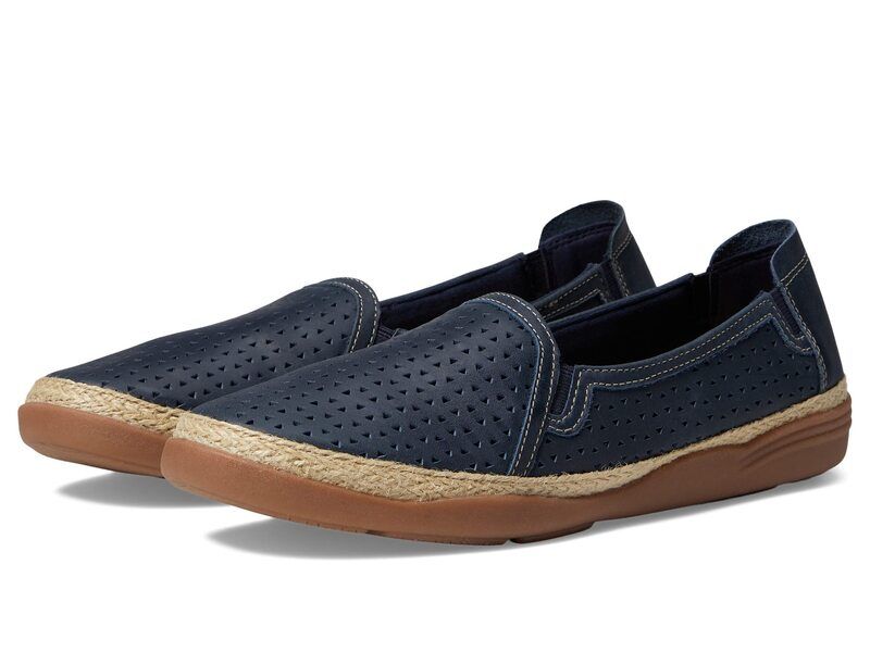 クラークス レディース シューズ スリッポン・ローファー Clarks Elaina Ruby Navy Leather ネイビー