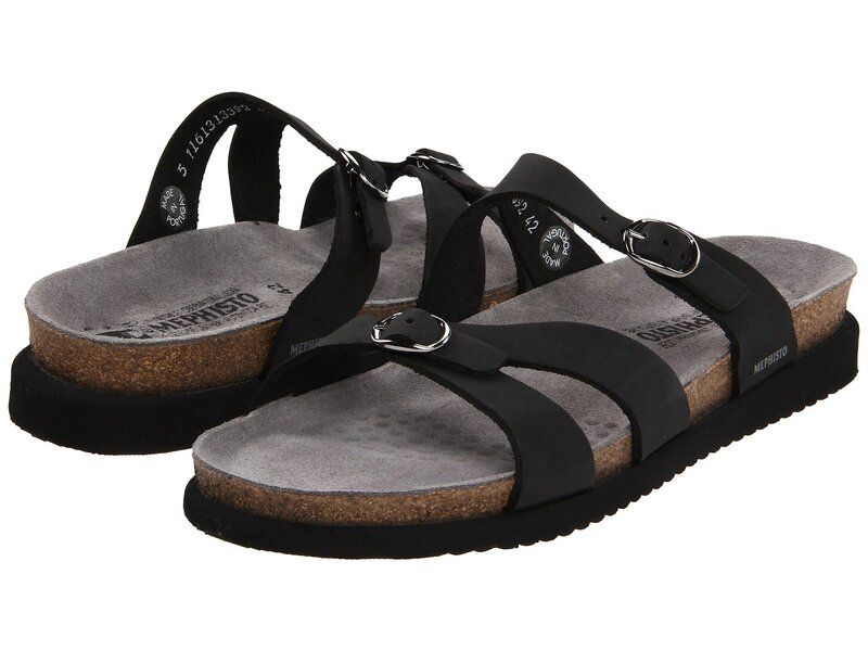 メフィスト レディース シューズ サンダル Mephisto Hannel Black Nubuck ブラック