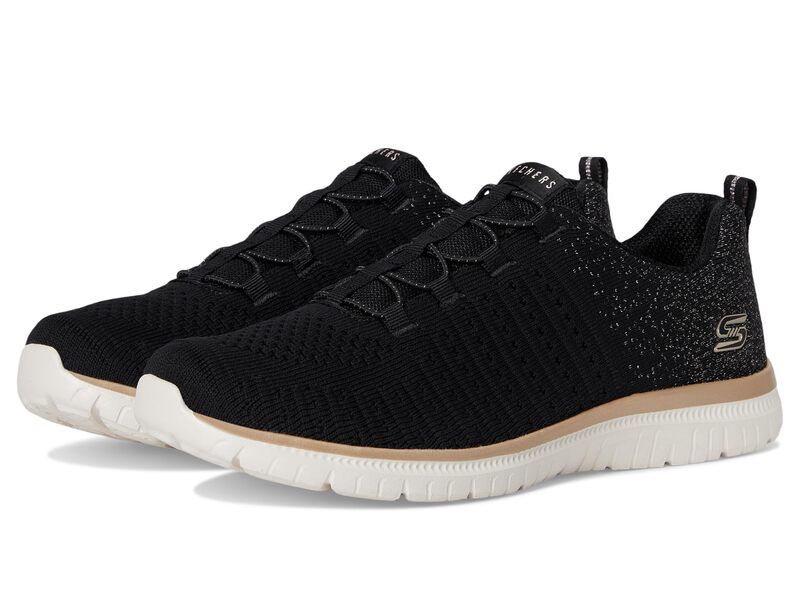 スケッチャーズ レディース シューズ スニーカー SKECHERS Virtue Lucent Black Rose Gold ブラック