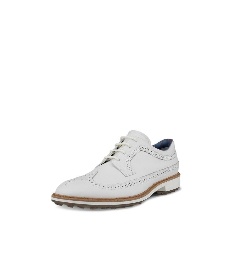 エコー メンズ シューズ スニーカー ECCO Golf Classic Hybrid Wing Tip Water Resistant White ホワイト