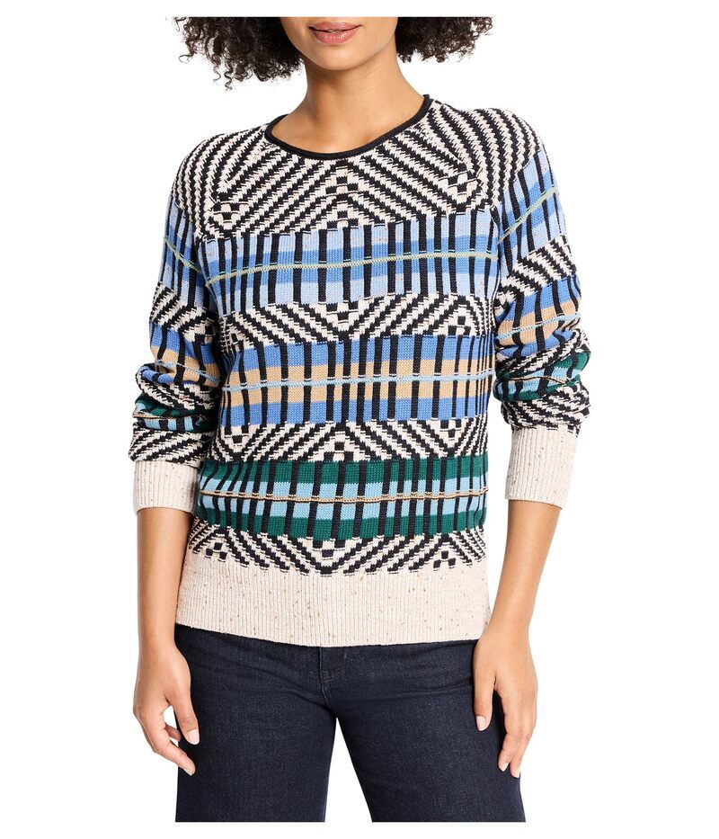 ニックプラスゾーイ レディース アウター ニット・セーター グラフィック NICZOE Graphic Stripe Sweater Blue Multi ブルー