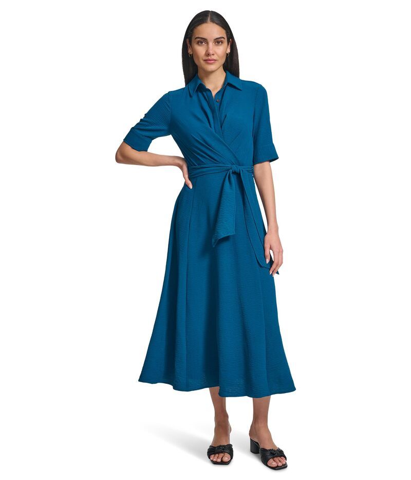 カルバンクライン レディース トップス ワンピース マキシ Calvin Klein Aerowash Twist Front Maxi Cypress