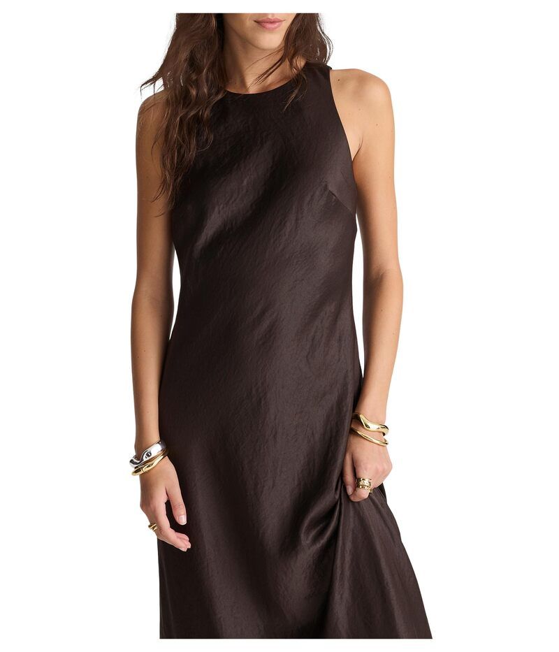 メイドウェル レディース トップス ワンピース サテン Madewell Ameera Dress drapey Satin Black Walnut ブラック