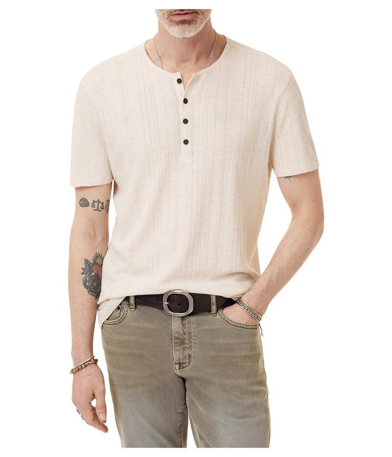 ジョンバルベイトス メンズ トップス シャツ John Varvatos Ciel Henley K6937F25 Chalk チョーク