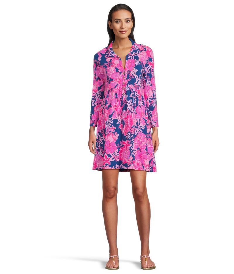 リリーピュリッツァー レディース トップス ワンピース Lilly Pulitzer Saralyn Dresstarlight Navy OnceFloral ネイビー