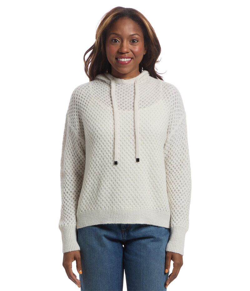 エリオットローレン レディース アウター ニット・セーター Elliott Lauren Likely Hood Honeycomb Cable Stitchooded Sweater with drawstring detail Pearl パール