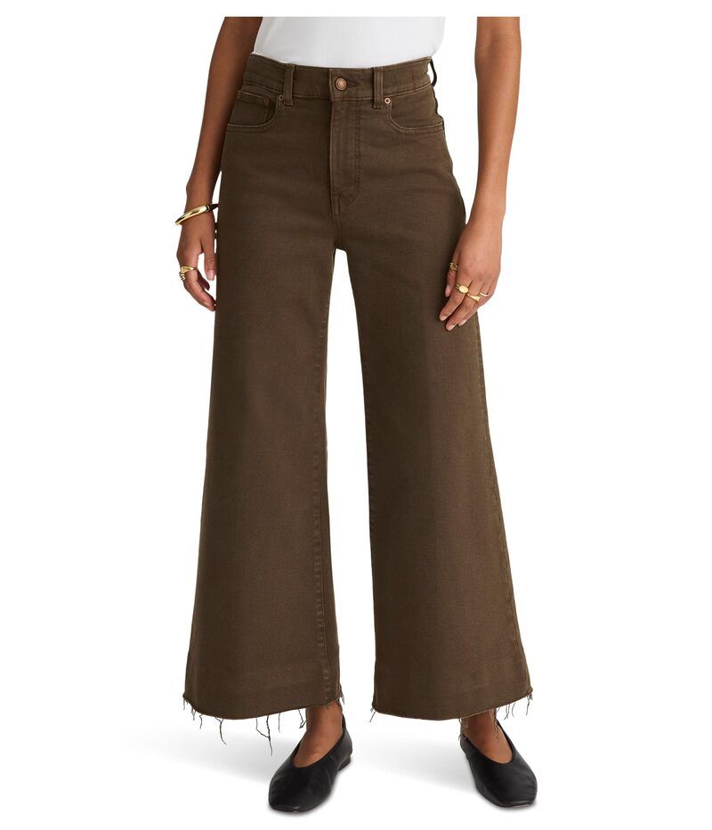 メイドウェル レディース ボトムス デニムパンツ Madewell Flared WideLeg Crop Jean in Dark Mocha Dark Mocha モカ