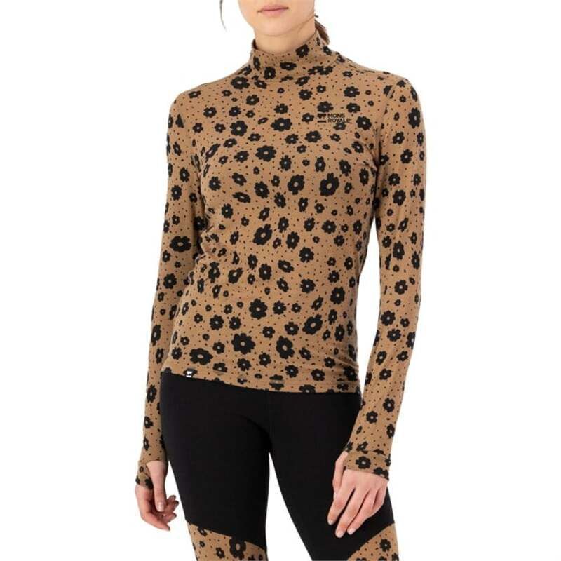 モンスロイヤル レディース トップス シャツ モックネック MONS ROYALE Cascade Merino Base Layer Mock Neck Long Sleeve Top Womens Aoraki Lily Toffee