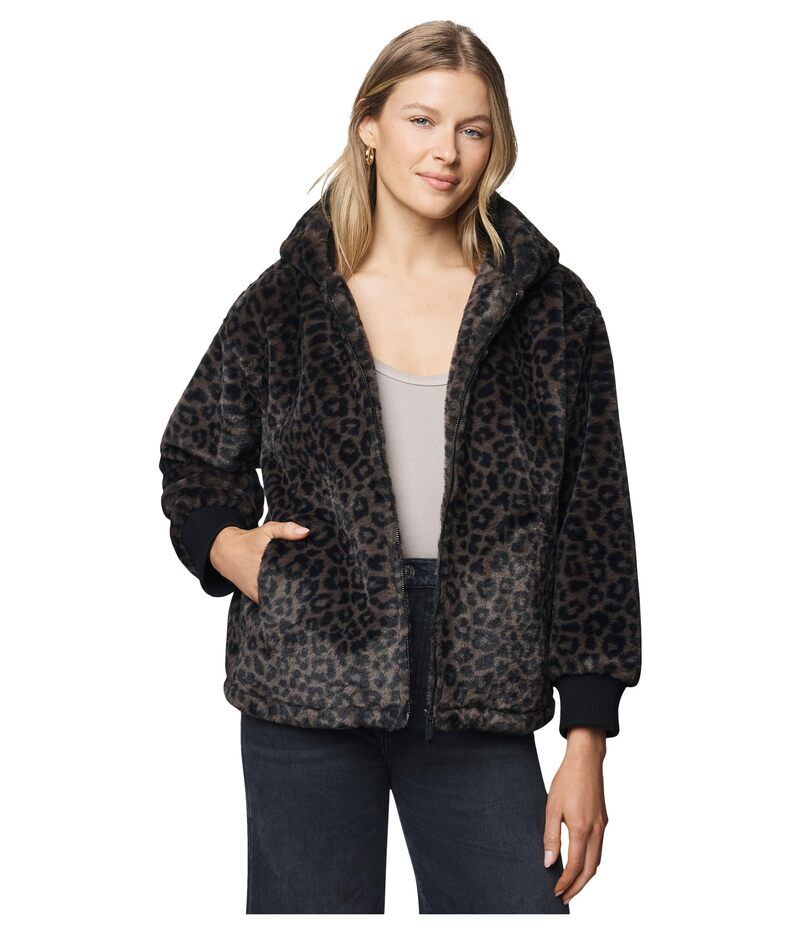 スプレンディット レディース アウター コート ジャケット Splendid Lucia Fur Zipup Jacket Leopard Print アニマル