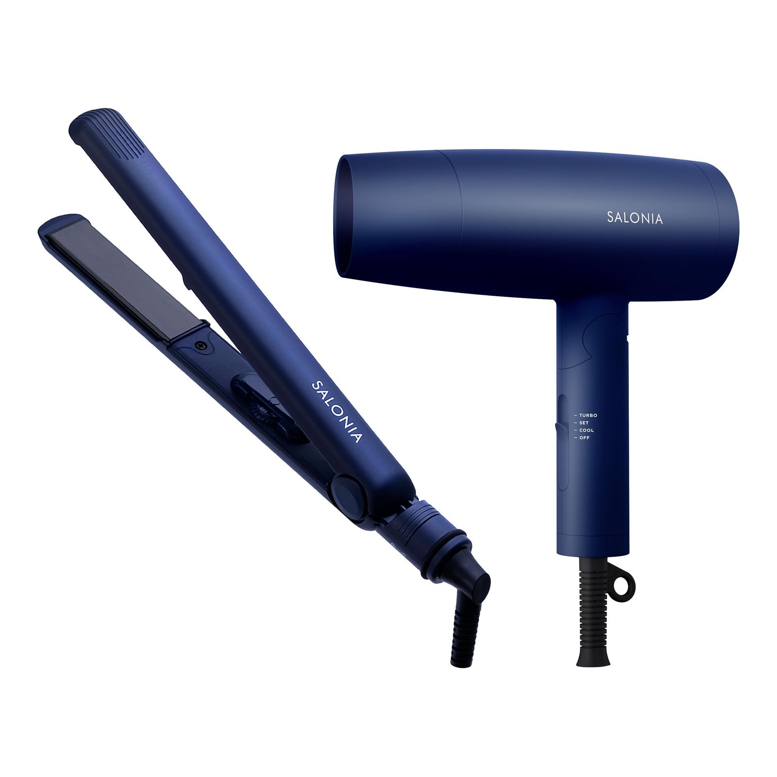 SALONIA サロニア スターターセット ドライヤー ヘアアイロン 24mm ネイビーt d79af713