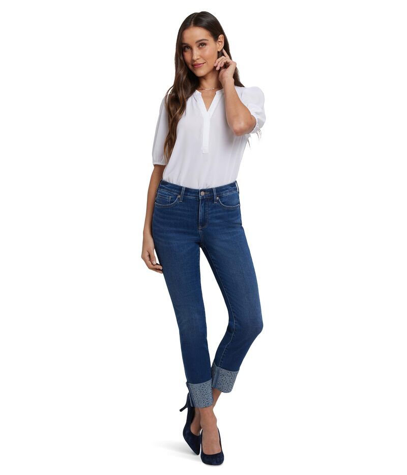 エヌワイディージェイ レディース ボトムス デニムパンツ ヴィンテージ アンクル ジーンズ NYDJ Sheri Slim Ankle Rhinestone Cuff Jeans in Vintage Lapis Vintage Lapis 23,100円
