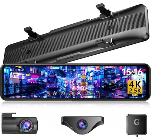Changer ドライブレコーダー ミラー型 分離 【前方4K／後方2.5K&11インチ分離型】 ズーム機能 フロントカメラ分離式 GPS搭載 Type-C電源 上下+左右画像逆転可 バック連動 24時間駐車監視 バック連動 フロントカメラ3 ca61fb1c