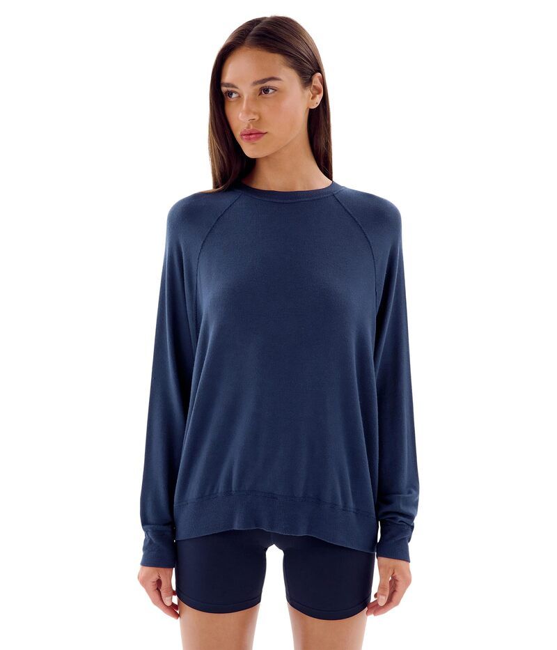 スピリッツフィフティファイブ レディース アウター パーカー・スウェット シャツ フリース Splits59 Andie Oversized Fleece Sweatshirt Indigo インディゴ