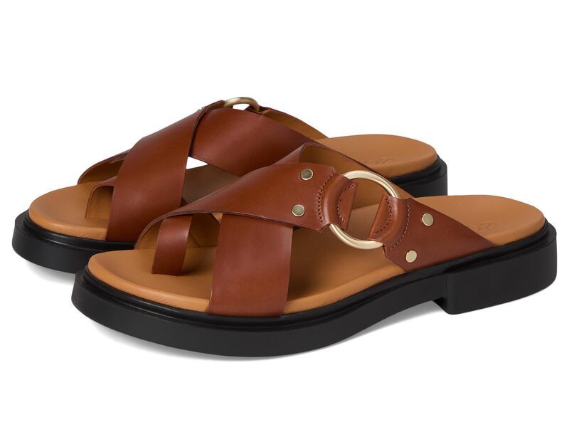 エコー レディース シューズ サンダル ECCO Seoul Toe Post Ring Ornament Slide Sandals Amber アンバー