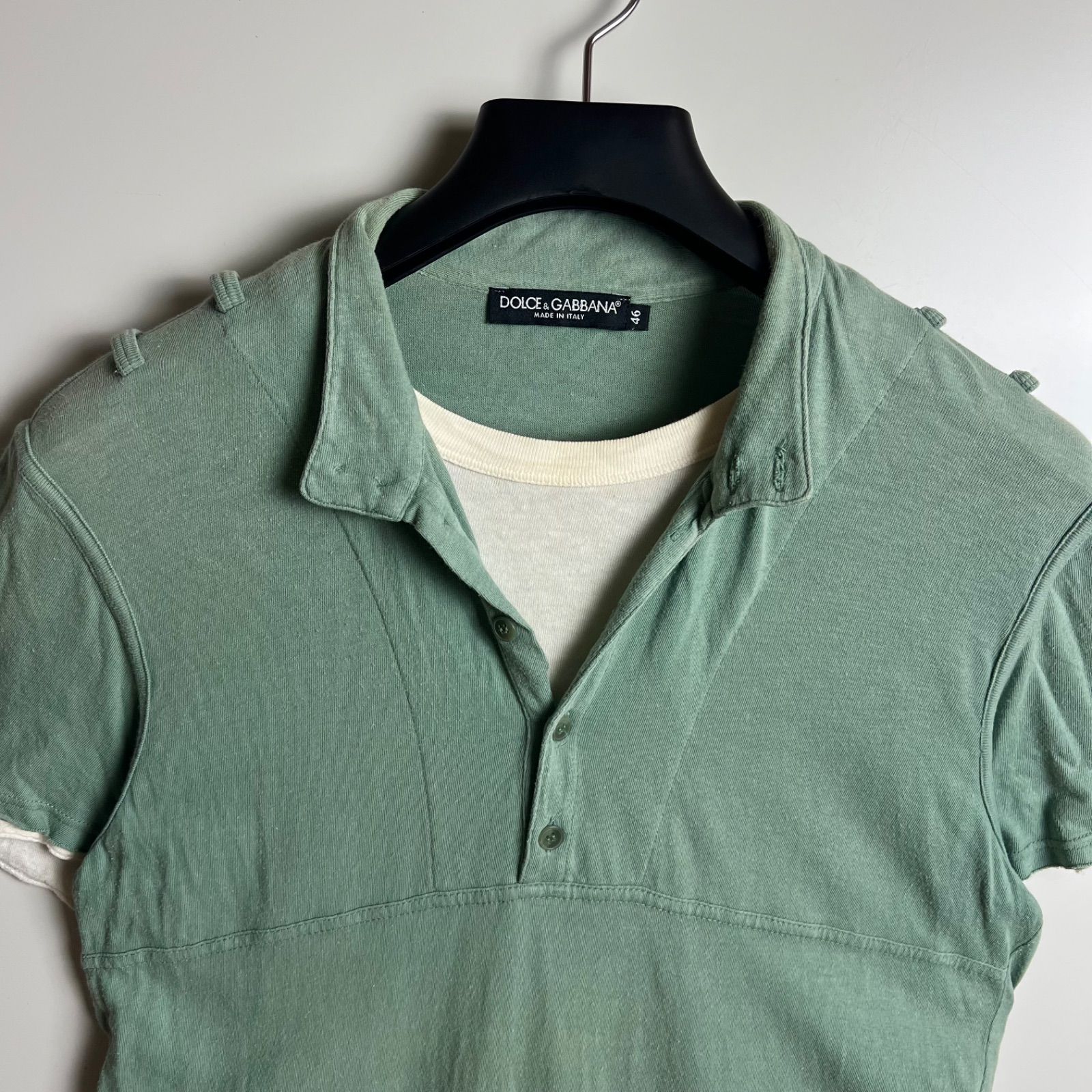 DOLCE&GABBANA D&G 00s y2k archive layer polo shirts 46 M ドルチェ