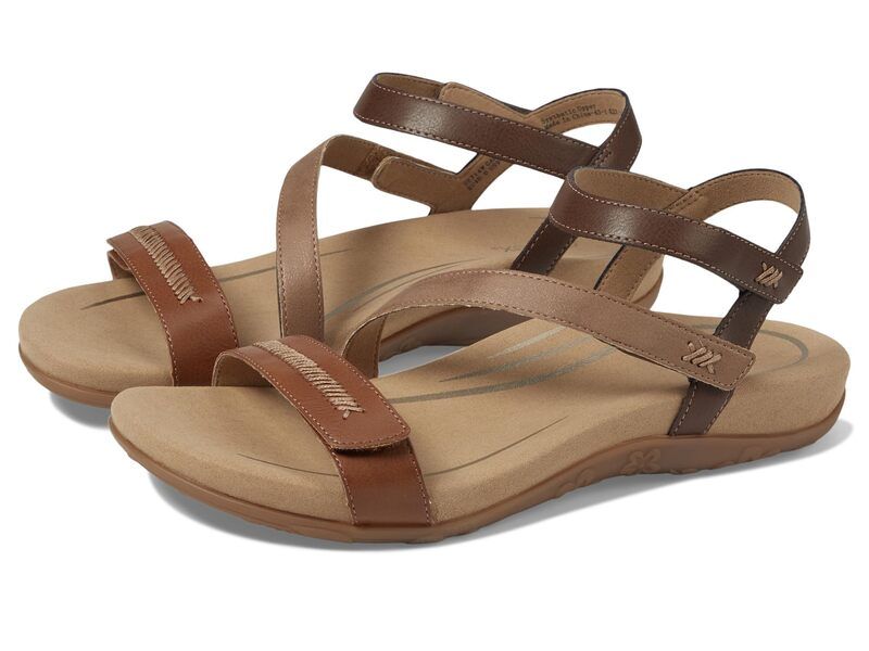 エイトレックス レディース シューズ サンダル Aetrex Gabby Cognac Multi マルチカラー