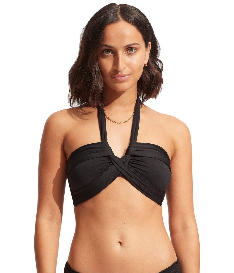 シーフォリー レディース 水着 トップのみ ホルター Seafolly Collective Halter Bandeau Black ブラック
