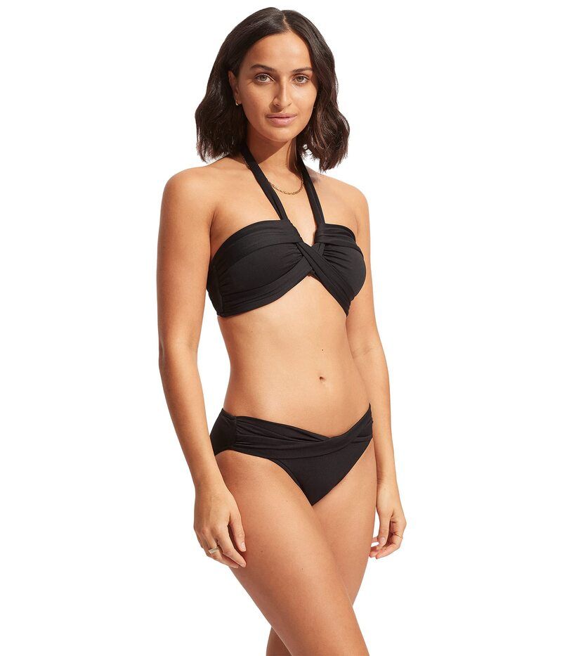 シーフォリー レディース 水着 ボトムスのみ Seafolly Collective Twist Band Hipster Black ブラック