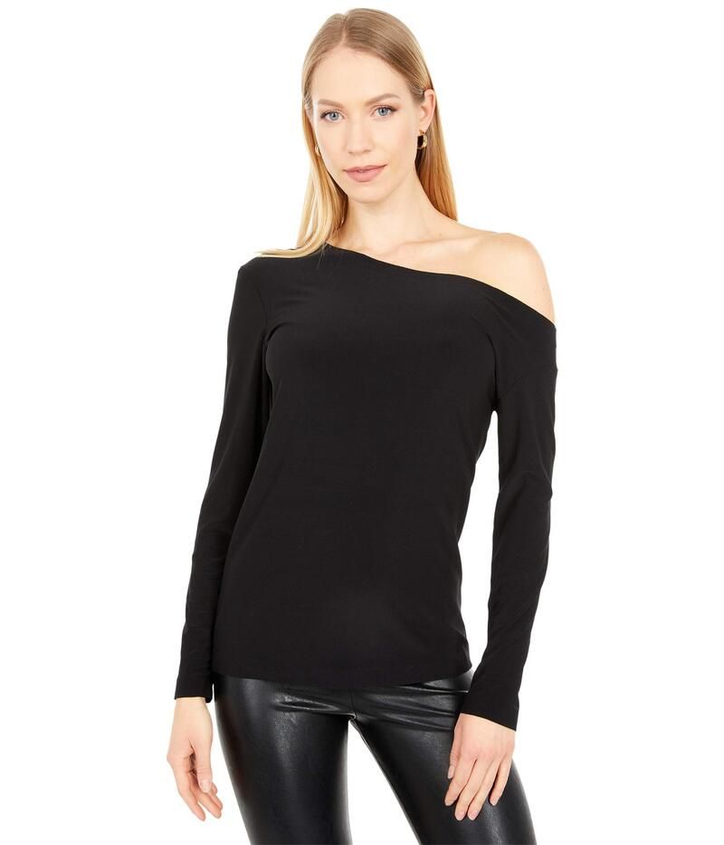 ノーマカマリ レディース トップス シャツ ドロップショルダー Norma Kamali Long Sleeve Drop Shoulder Top Black ブラック