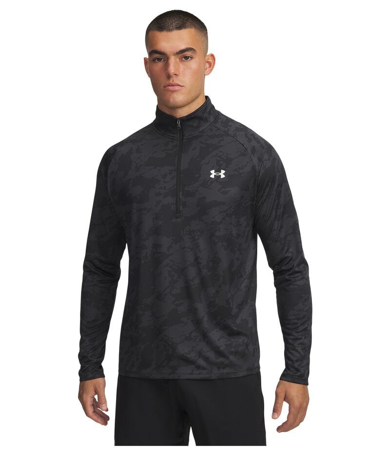 アンダーアーマー メンズ トップス シャツ Under Armour UA Tech 12 Zip BlackWhite ホワイト