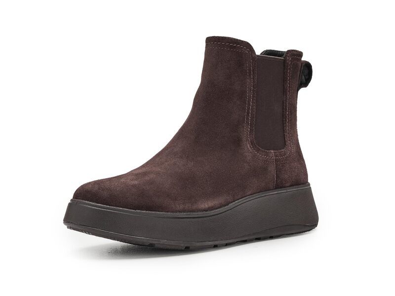 フィットフロップ レディース シューズ ブーツ・レインブーツ チェルシーブーツ スエード チェルシー FitFlop FMode Stitch Warm Suede Chelsea Boots Chocolate Brown ブラウン