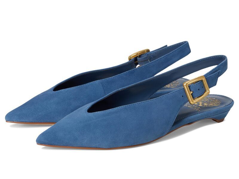 ヴィンスカムート レディース シューズ サンダル ヒール Vince Camuto Valther Kitten Heel Slingback Flat Mule Blue Damson ブルー