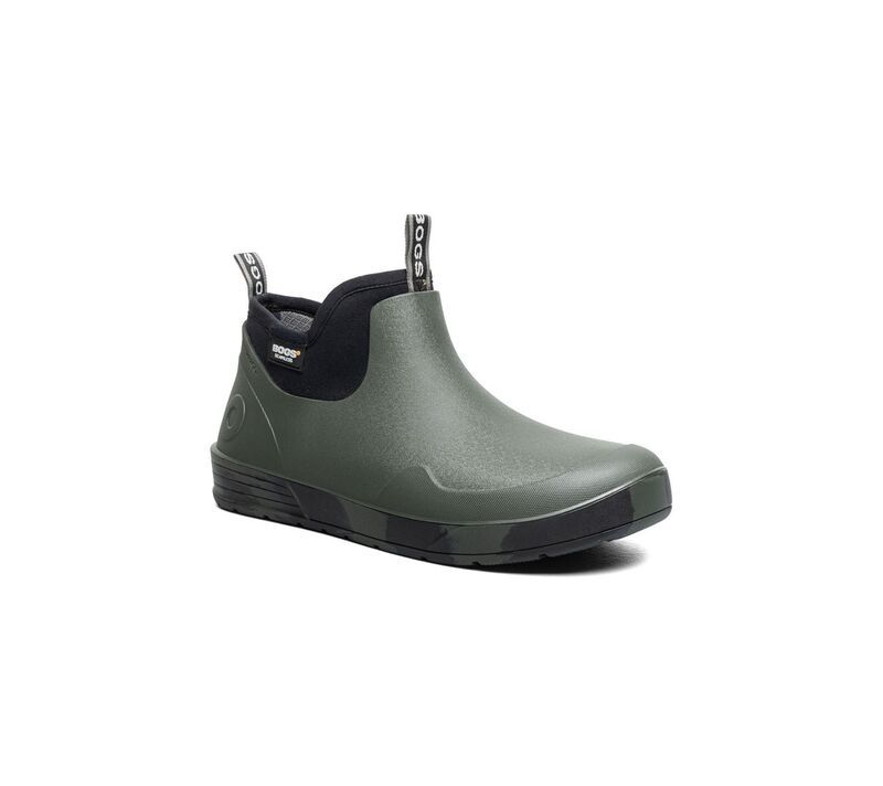 ボグス レディース シューズ ブーツ・レインブーツ Bogs Rockaway Low Mens Waterproof SlipOn Rain Boots Dark Green Multi グリーン
