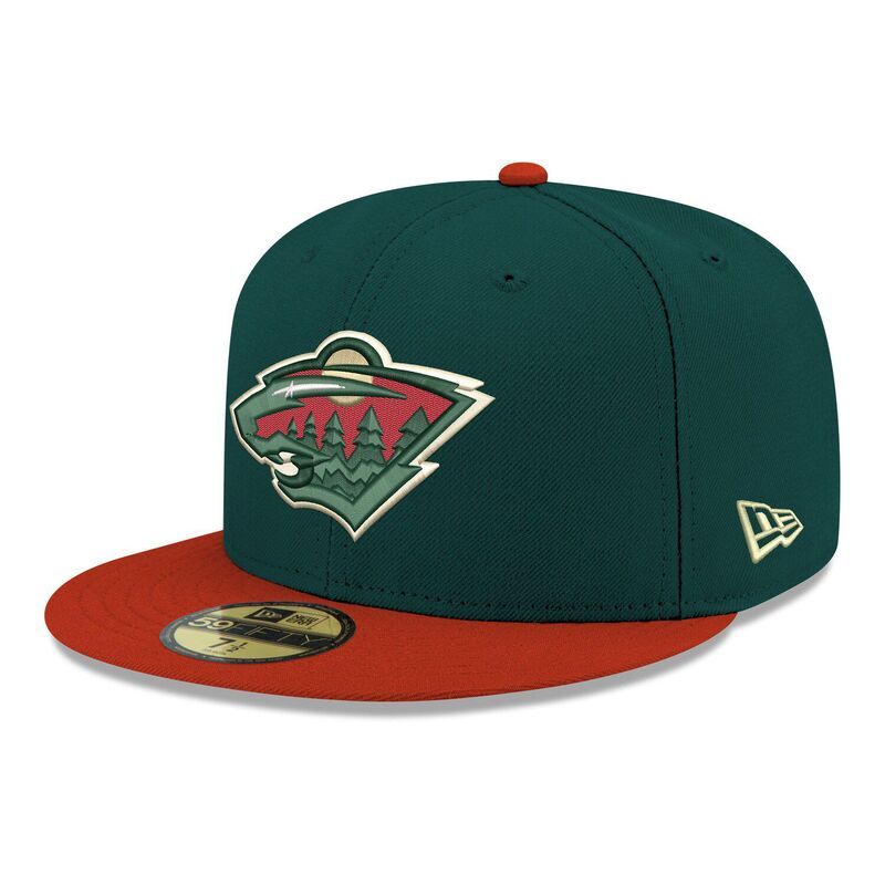 ニューエラ レディース アクセサリー 帽子 ロゴ Mens New Era Green Minnesota Wild Core Logo TwoTone 59FIFTY Fitted Hat Wld Green グリーン