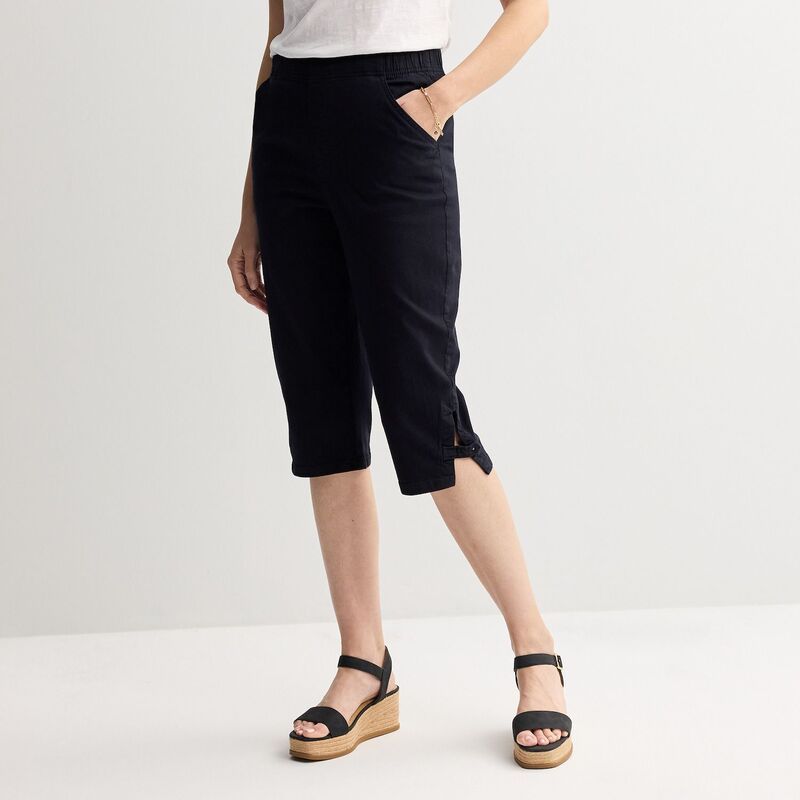 クロフト＆バロー レディース ボトムス カジュアルパンツ プチ デニム Petite Croft Barrow PullOn Denim Skimmer Pants Mineral Black ブラック