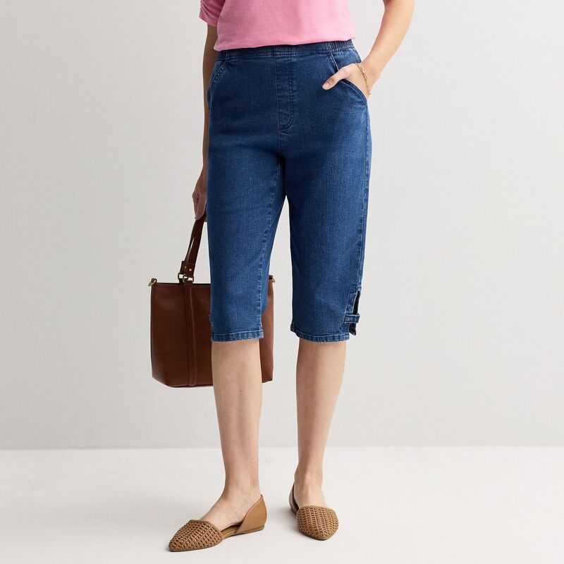クロフト＆バロー レディース ボトムス カジュアルパンツ プチ デニム Petite Croft Barrow PullOn Denim Skimmer Pants Medium Wash デニム