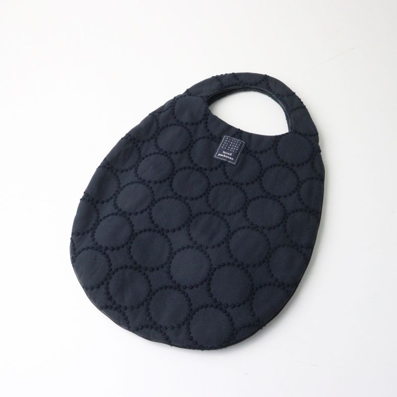 ミナペルホネン mina perhonen tambourine エッグバッグ |グレー系 ハンドバッグ 刺繍【2400014977370】