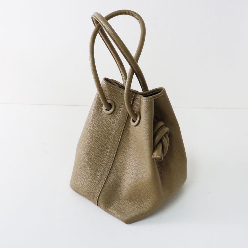 ヴァジック VASIC BOND MINI ボンドミニ 2way レザーハンドバッグ\ グレージュ ショルダーバッグ 牛革 巾着【2400014971576】