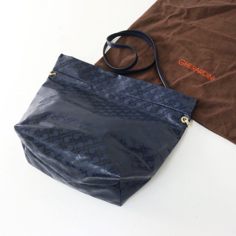 GHERARDINI ネイビー ショルダーバッグ　袋付 袋付き ゲラルディーニ GHERARDINI Softy ソフティ ショルダーバッグ