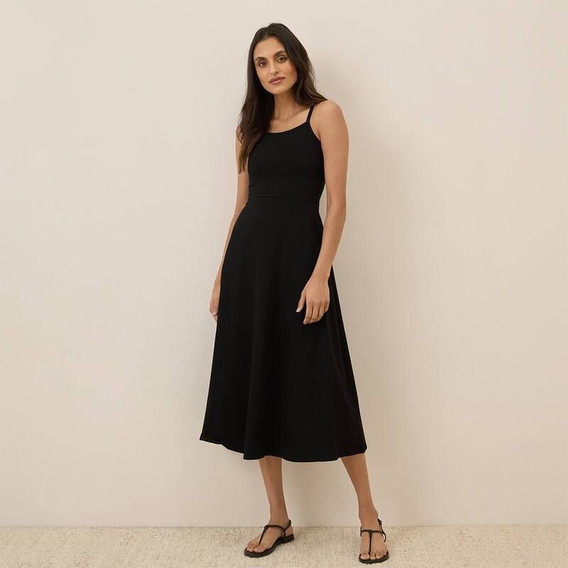 パクト レディース トップス ワンピース ミディ Pact Fit Flare Midi Dress Black ブラック