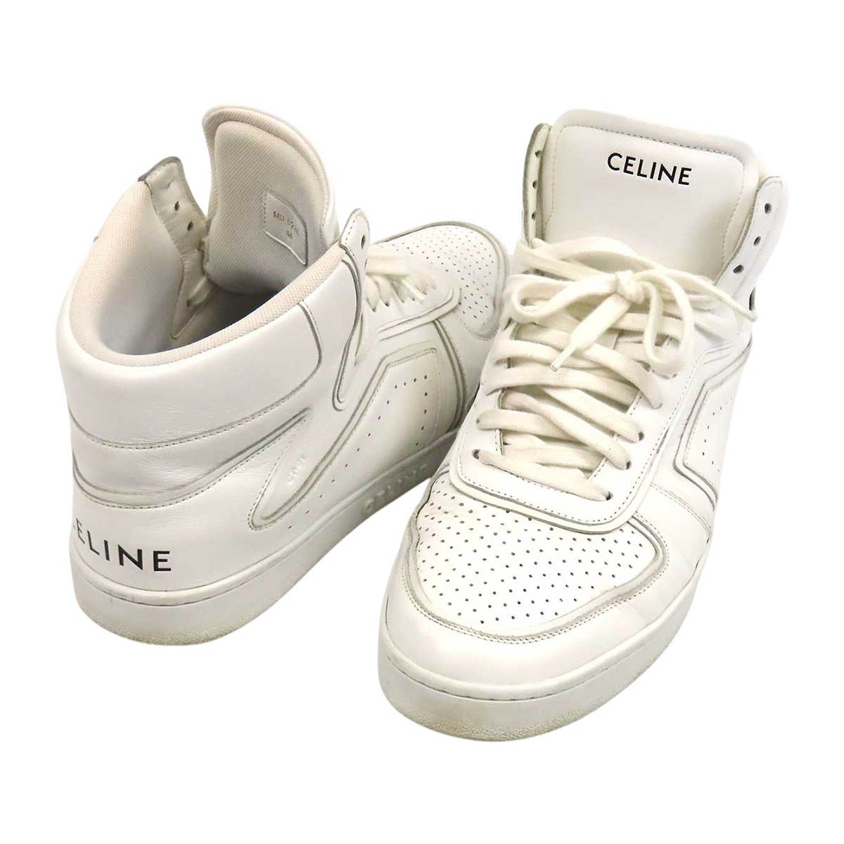 セリーヌ CT-01 Z トレーナー ハイトップ スニーカー メンズ ホワイト CELINE【中古】 【アパレル・小物】