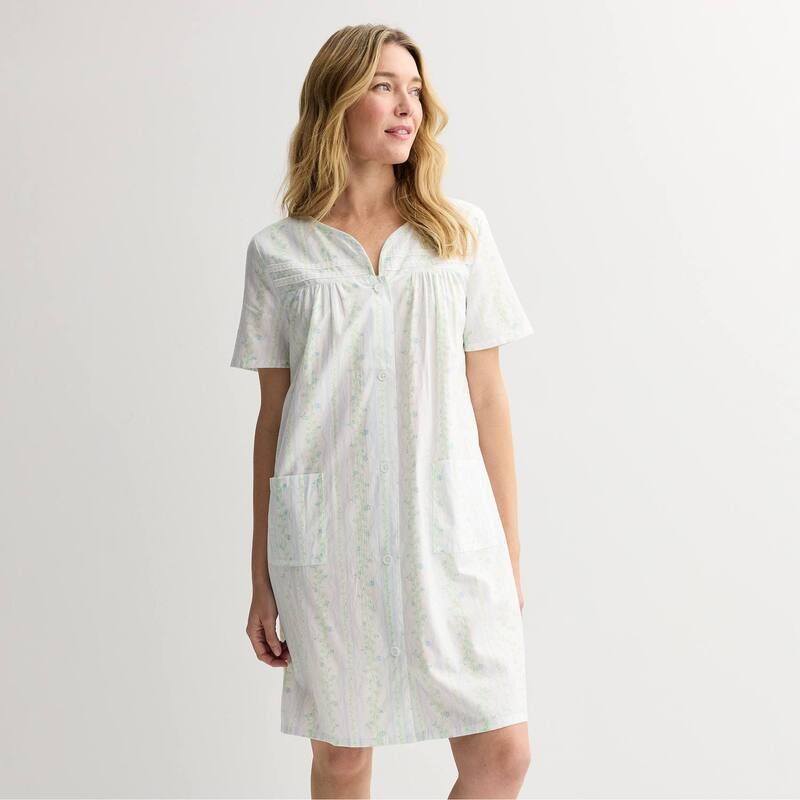 クロフト＆バロー レディース アンダーウェア ナイトウェア Womens Croft Barrow Sleep Robe Floral Manor Stripe ストライプ
