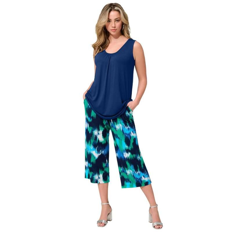 ロアマンズ レディース トップス Tシャツ ドレープラスサイズ Roamans Womens Plusize Ultra Drape Tank Top Evening Blue ブルー