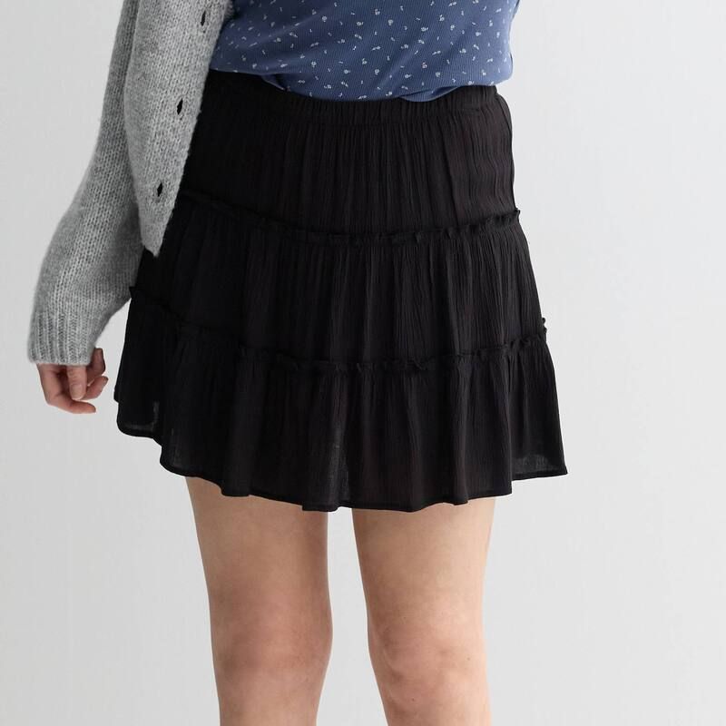 エスオー レディース ボトムスカート ティアード ミニ Juniors SO Multiered Mini Skort Black Luxe ブラック
