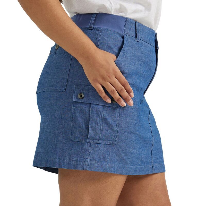 リー レディース ボトムスカート プラスサイズ Plusize Lee FLEX TO GO Cargo Skort Chambray
