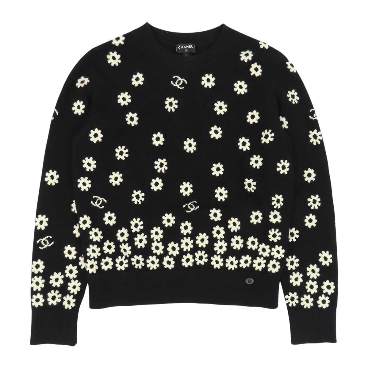 シャネル ココマーク デイジー カシミヤ ニット P72453K10396 レディース ブラック CHANEL【中古】 【アパレル・小物】