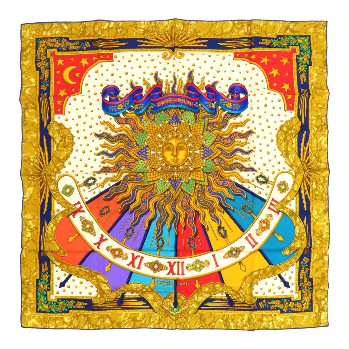 エルメス カレ 90 CARPE DIEM 今日一日を楽しむ ユニセックス マルチカラー HERMES [美品] 【中古】 【アパレル・小物】 エルメス カレ 90 CARPE DIEM 今日一日を楽しむ ユニセックス マルチ
