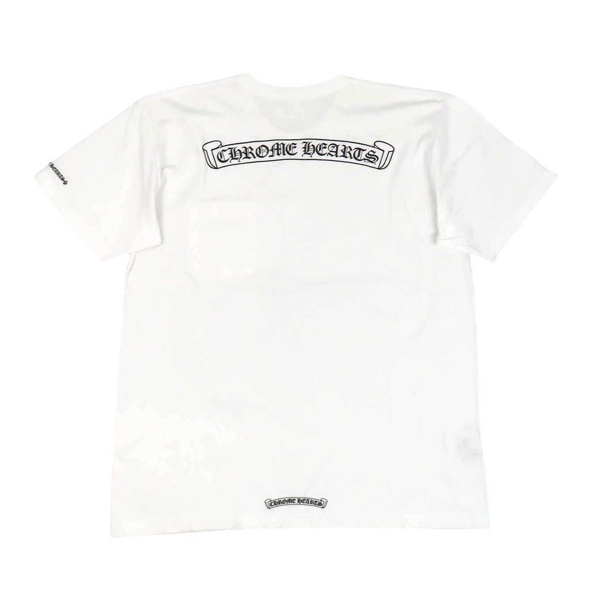 クロムハーツ スクロールラベル プリント Tシャツ メンズ ホワイト
