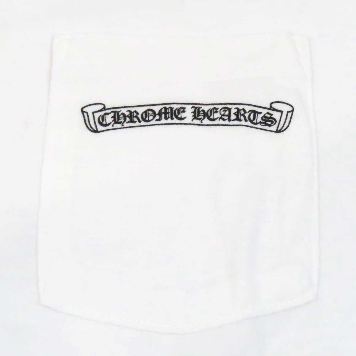 クロムハーツ スクロールラベル プリント Tシャツ メンズ ホワイト