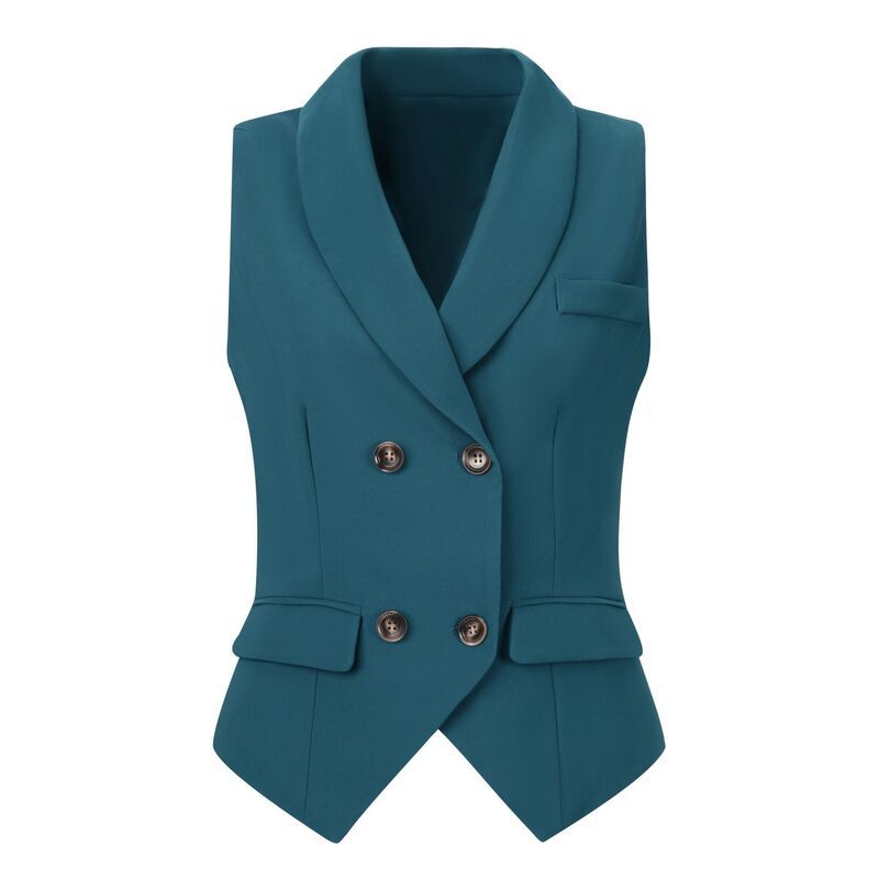 アレグラ ケー レディース アウター ジャケット・ブルゾン ノースリーブ コート ALLEGRA K Womenshawlapel Sleeveless Button Racerback Suit Waistcoat Lake Blue ブルー