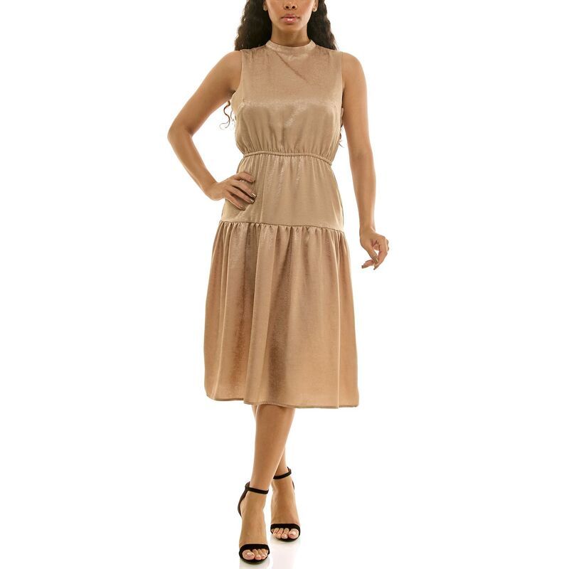 ニナレオナルド レディース トップス ワンピース ノースリーブ Womens Nina Leonard Sleeveless Dress with Back Bow Ivory アイボリー