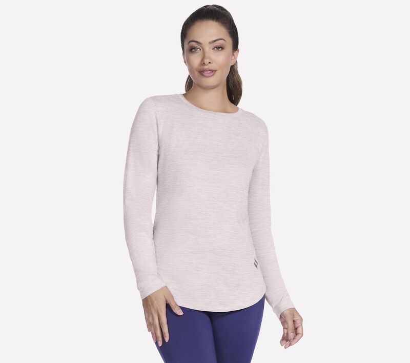 スケッチャーズ レディース トップス Tシャツ Womenskechers GoDri Swift Long Sleeve Tunic Topink Sugar Heather ヘザー