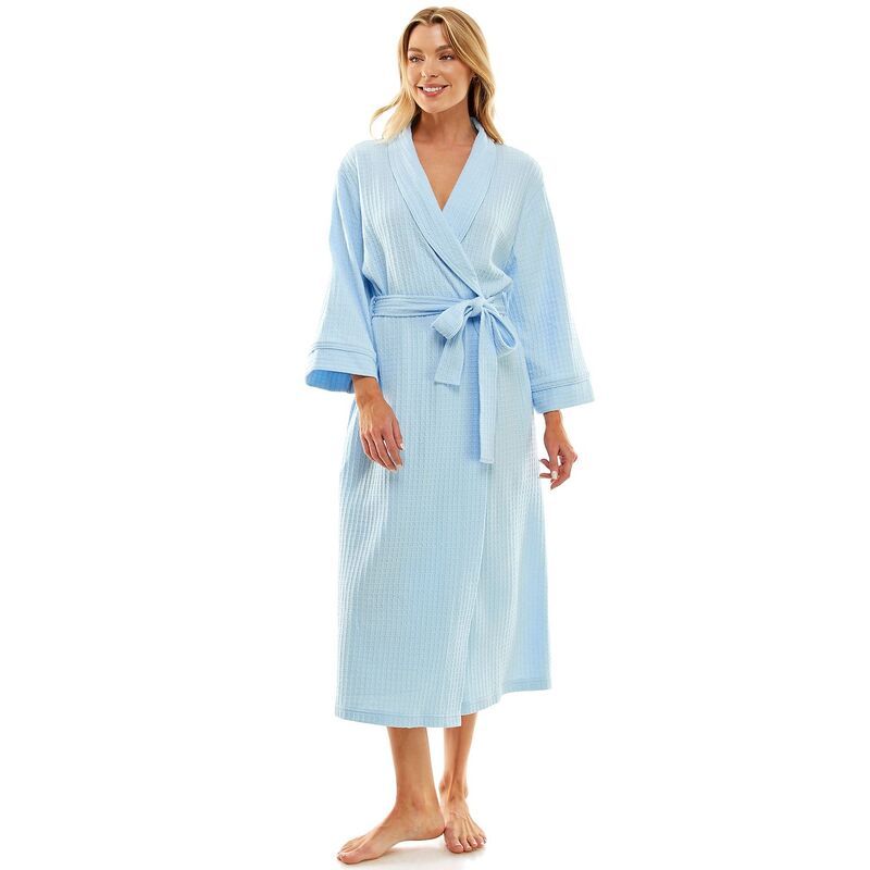 クロフト&バロー レディース アンダーウェア ナイトウェア ニット Womens Croft BarrowaffleKnit Kimono Robe Clear Peri
