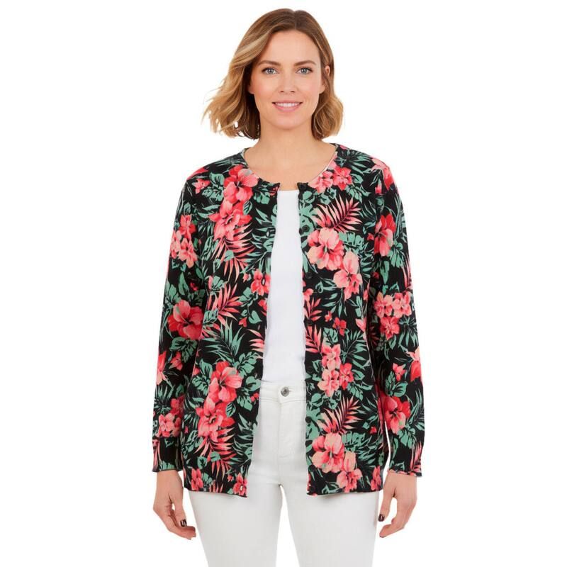 ウーマン ウィズイン レディース アウター ニット・セーター プラスサイズ カーディガン 長袖 Woman Within Plusize Perfect LongSleeve Cardigan Sweater Black Paradise ブラック 12,690円